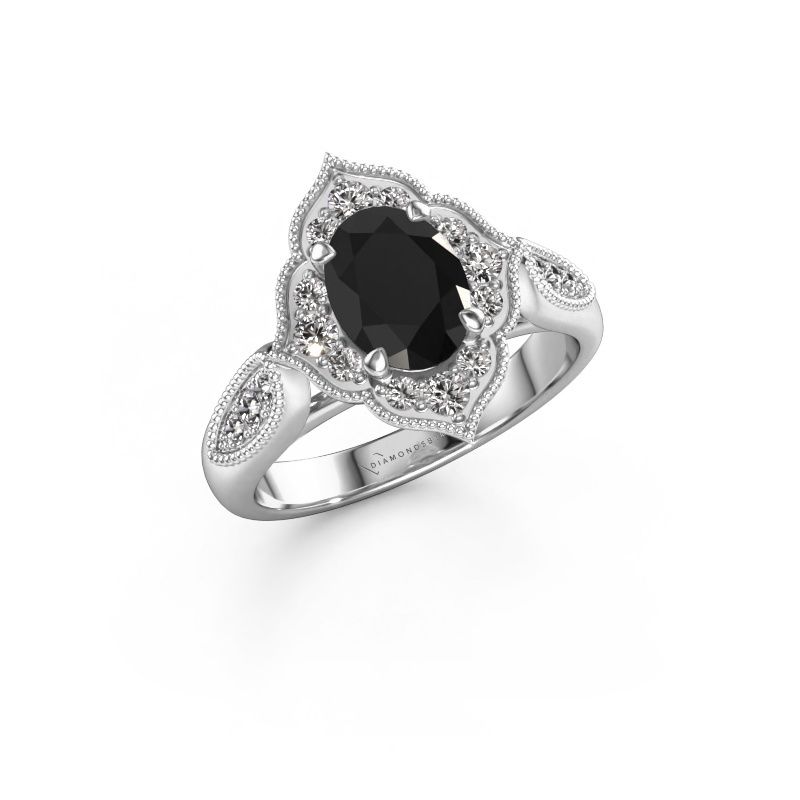Verlovingsring Rosan 950 platina zwarte diamant 1.768 crt