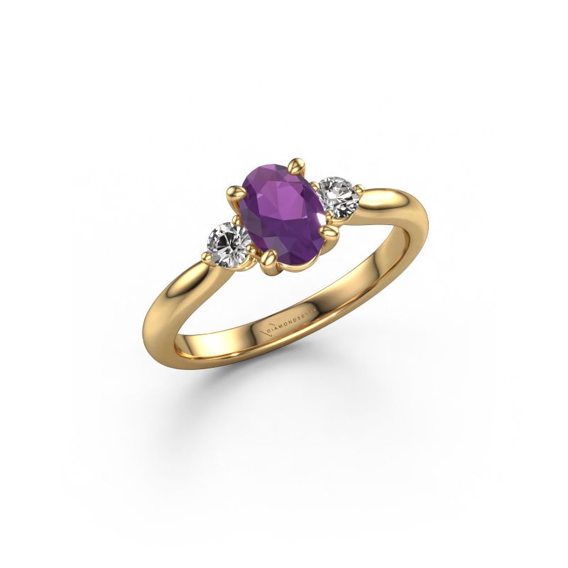 Engagement ring Lieselot OVL 585 gold amethyst 7x5 mm