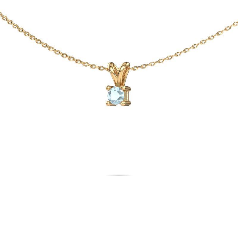 Ketting Eline 585 goud aquamarijn 5 mm