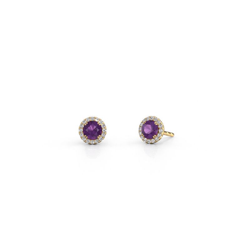 Earrings Seline rnd 585 gold amethyst 4 mm