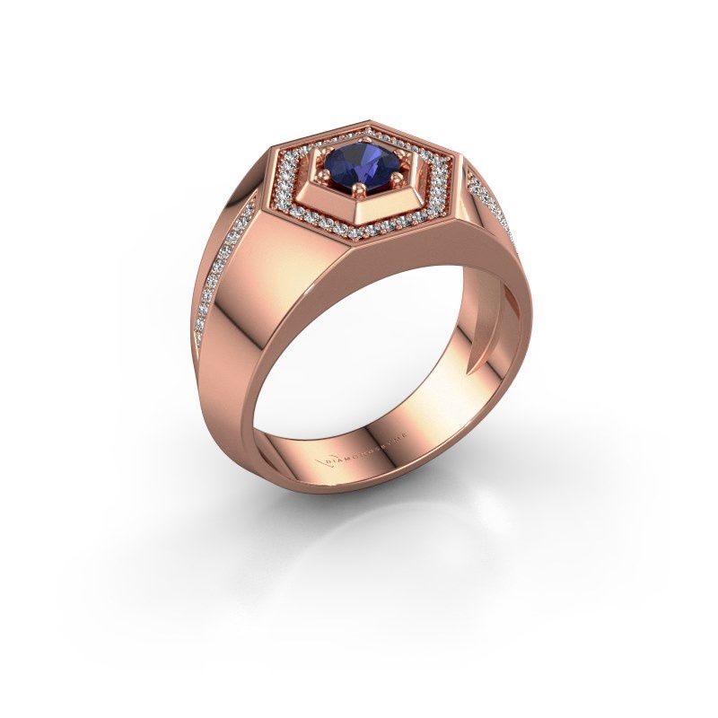 Image of Men's ring sjoerd<br/>585 rose gold<br/>Sapphire 4.7 mm