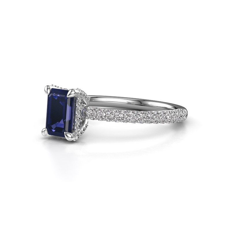 Image of Engagement ring saskia eme 2<br/>950 platinum<br/>Sapphire 6.5x4.5 mm