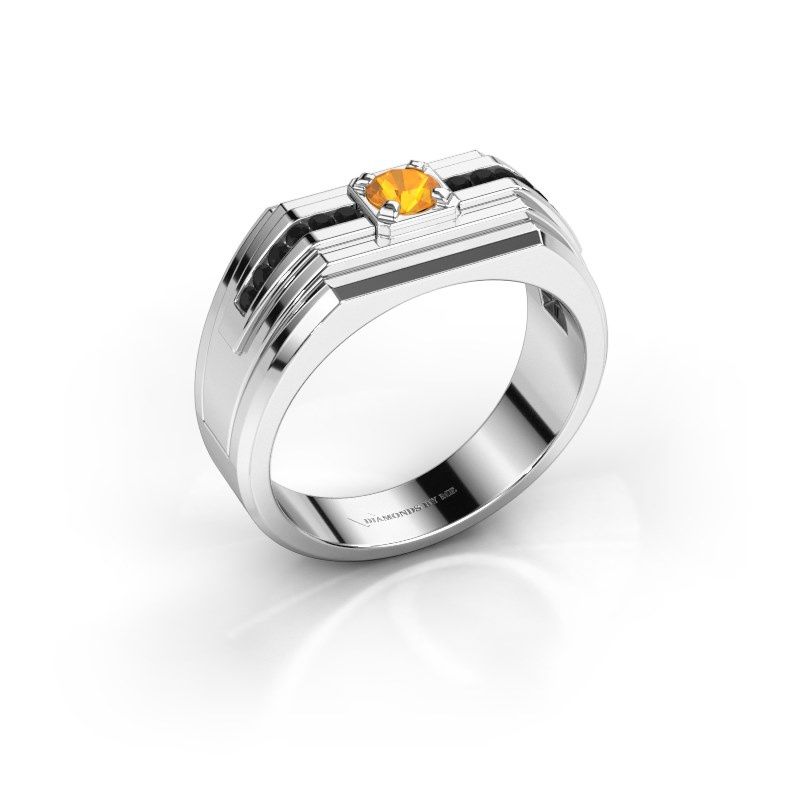 Image de Bague pour homme Oliver<br/>950 platine<br/>Citrine 4 mm