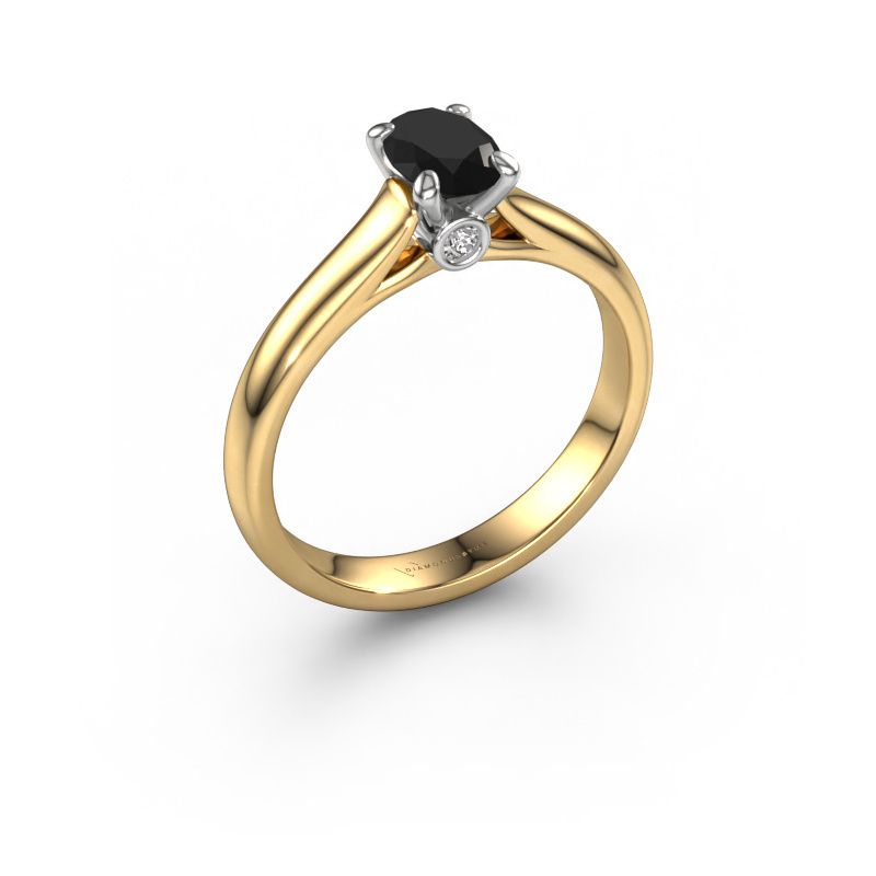 Verlobungsring Valorie ovl 1 585 Gold Schwarz Diamant 0.78 crt