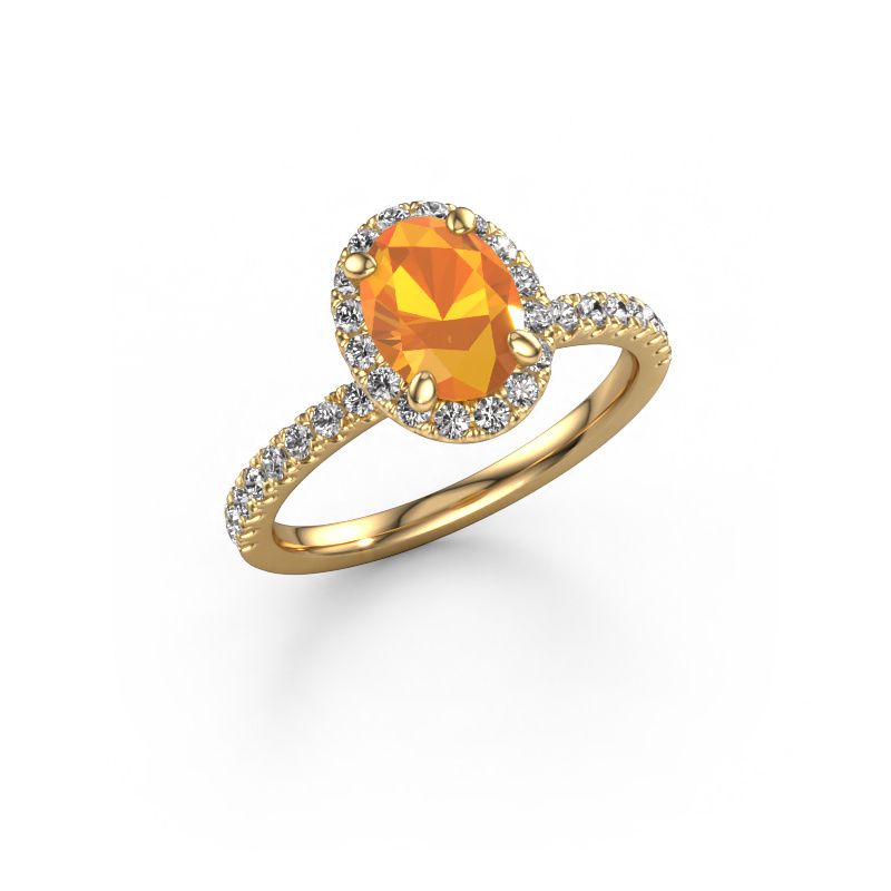 Engagement ring Miranda OVL 585 gold citrin 8x6 mm