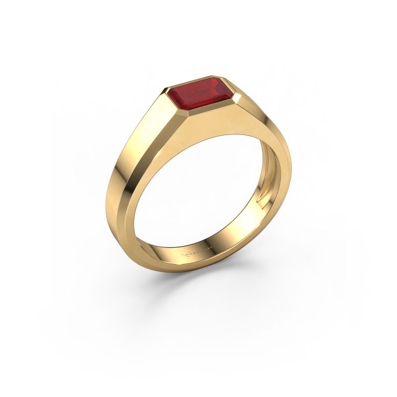 Men's ring Dylan 1 585 gold ruby 7x5 mm