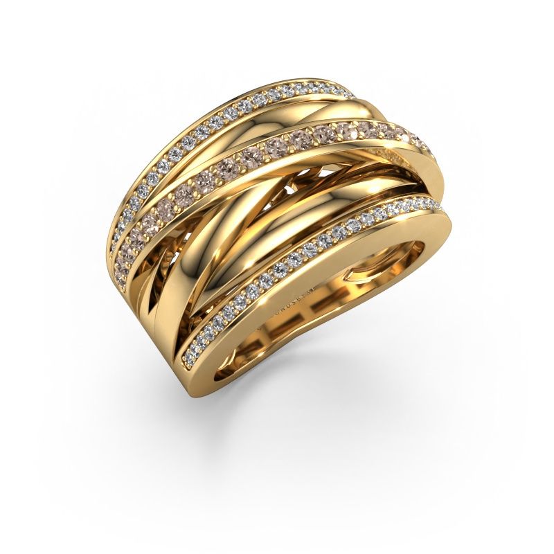 Ring Clair 2 585 gold brown diamond 0.565 crt