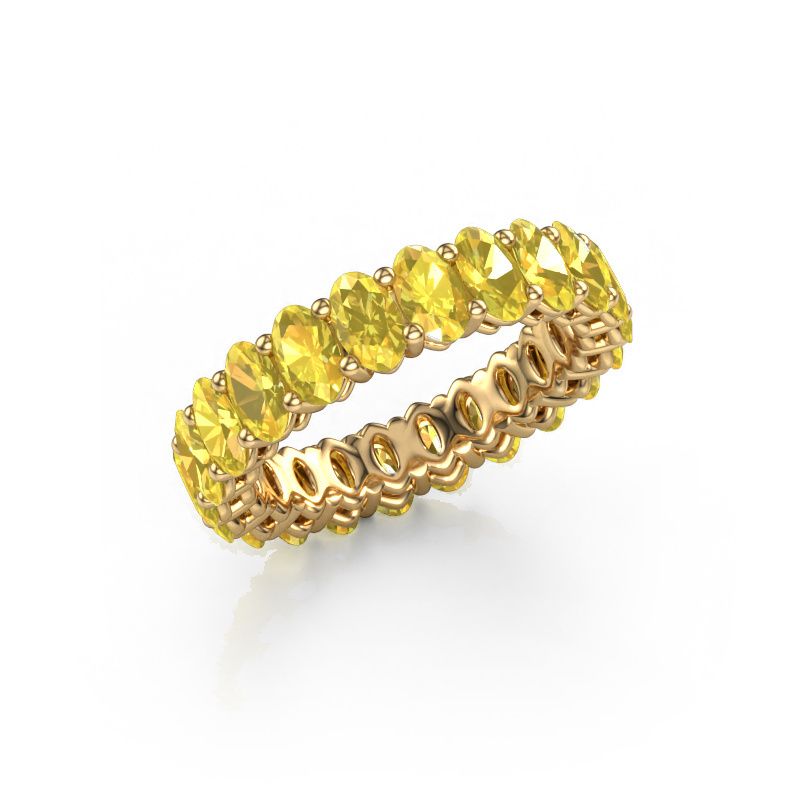 Anillo apilable Heddy OVL 3x5 585 oro zafiro amarillo 5x3 mm