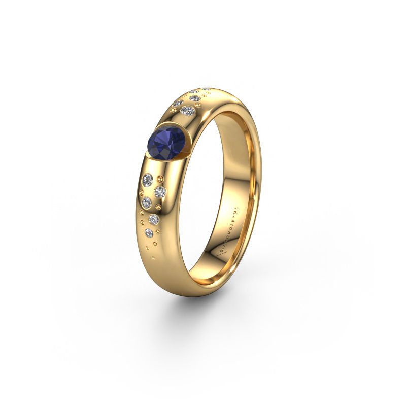 Wedding ring WH2104L34A 585 gold sapphire ±4,5x1.7 mm