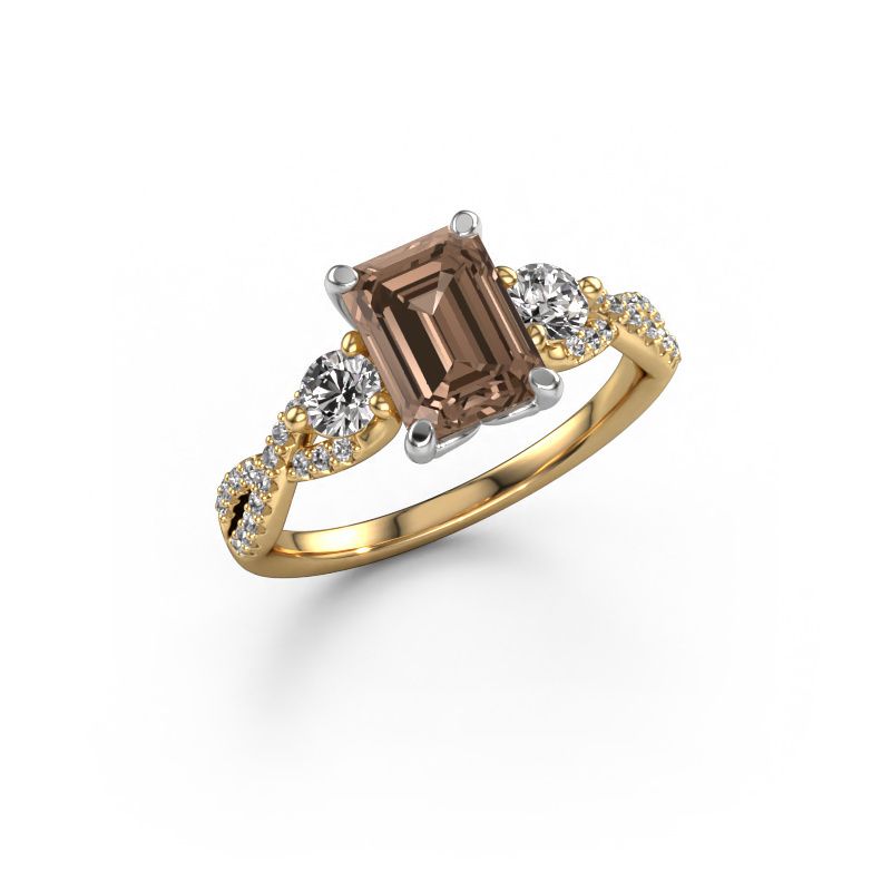 Engagement ring Marilou EME 585 gold brown diamond 2.27 crt