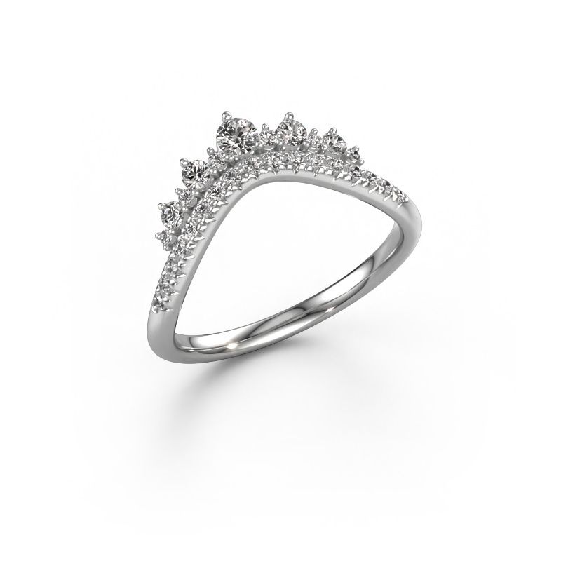 Stackable ring Nica D 585 white gold lab grown diamond 0.356 crt