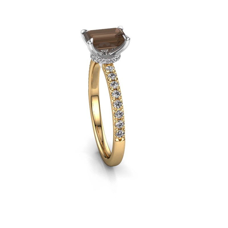 Afbeelding van Verlovingsring Crystal EME 4 585 goud rookkwarts 7x5 mm