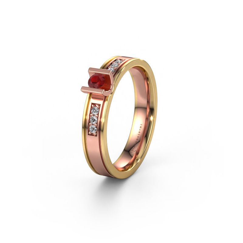 Ehering WH2108L14A 585 Roségold Rubin ±4x1.7 mm