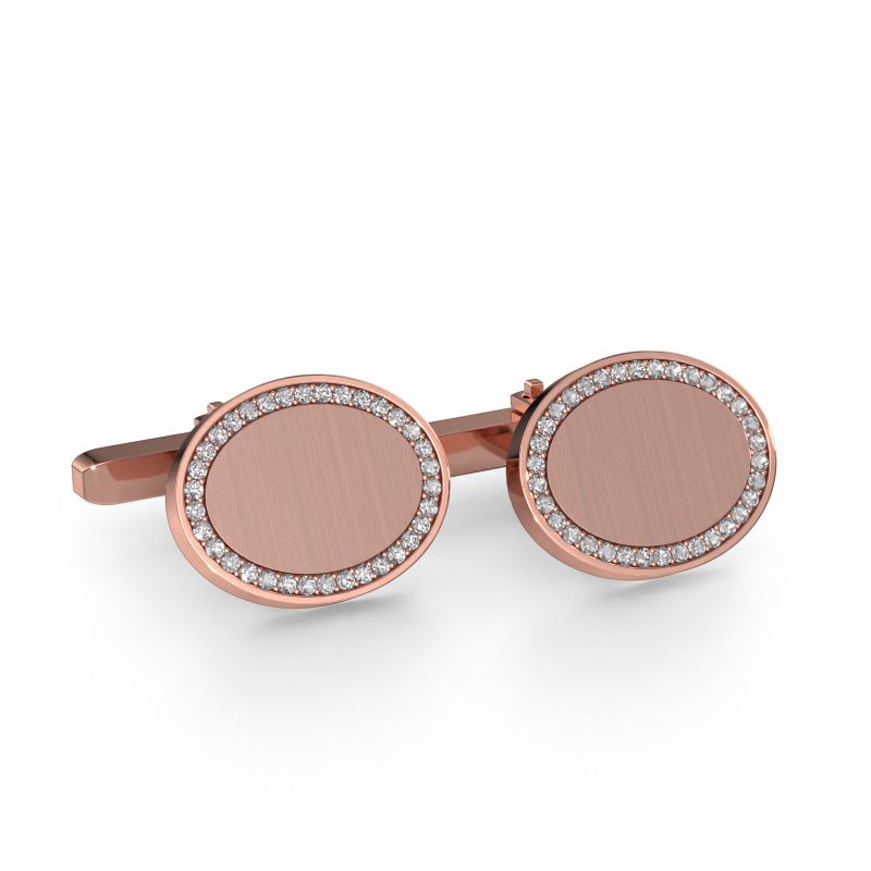 Boutons de manchettes Richano 585 or rose zircone 1.2 mm