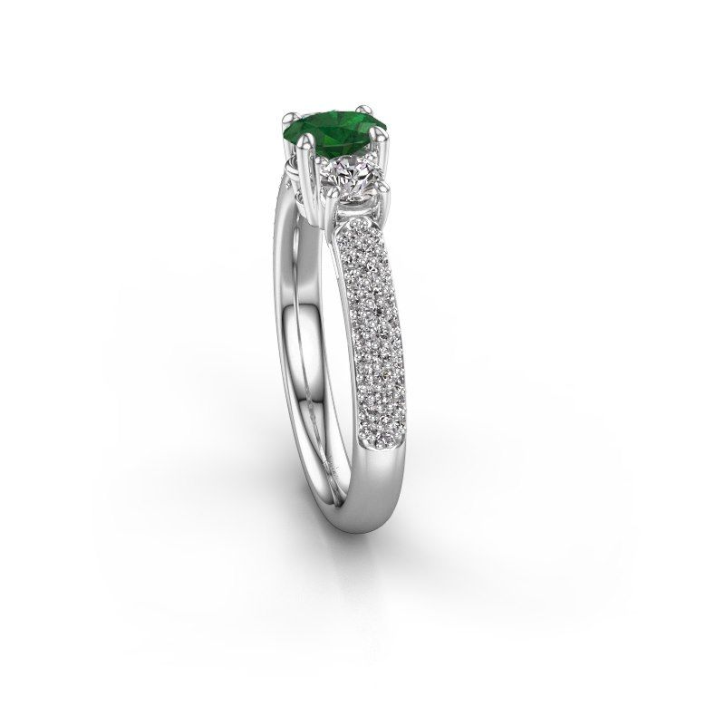 Image of Engagement Ring Marielle Ovl<br/>950 platinum<br/>Emerald 6.5x4.5 mm