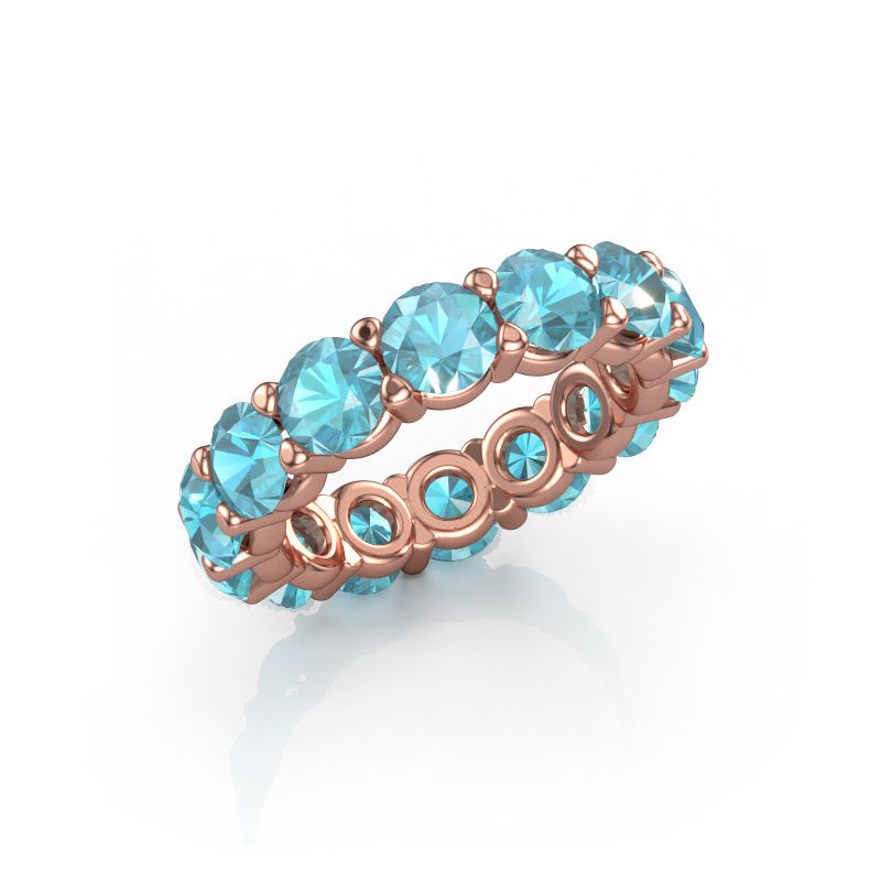 Ring Heddy rnd 4.7 585 Roségold Blau Topas 4.7 mm