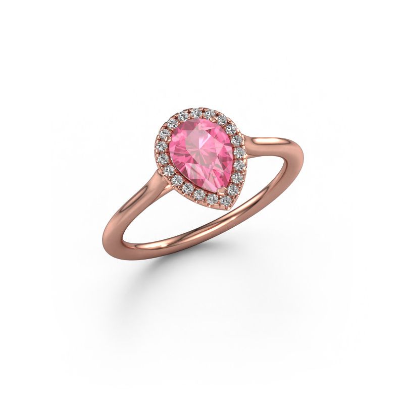 Engagement ring Seline per 1 585 rose gold pink sapphire 7x5 mm