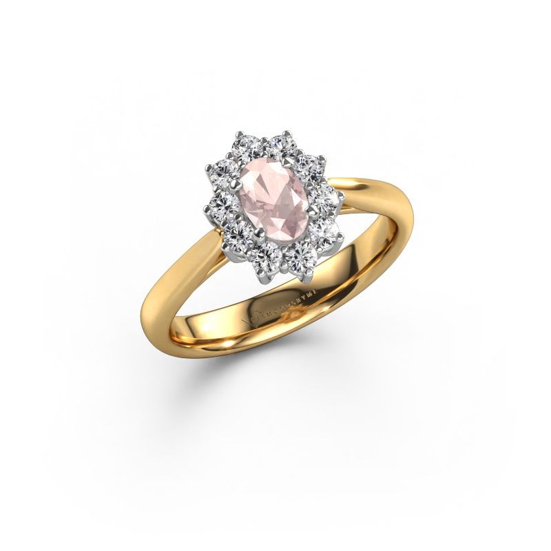 Engagement ring Leesa 1 express 585 gold morganite champagne 6x4 mm
