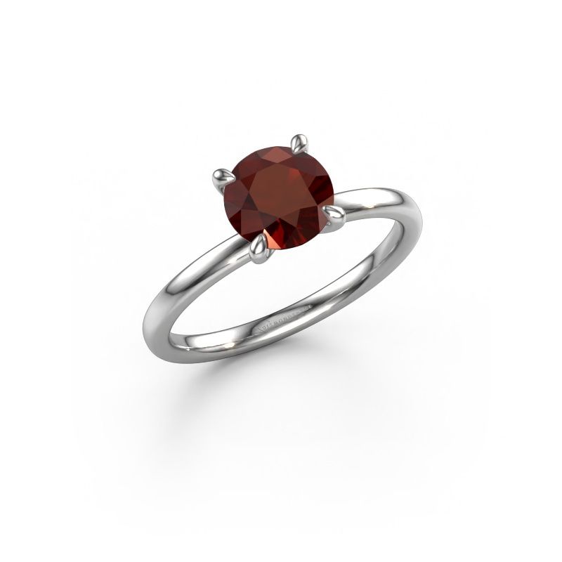 Bague de fiançailles Crystal RND 1 950 platine grenat 6.8 mm