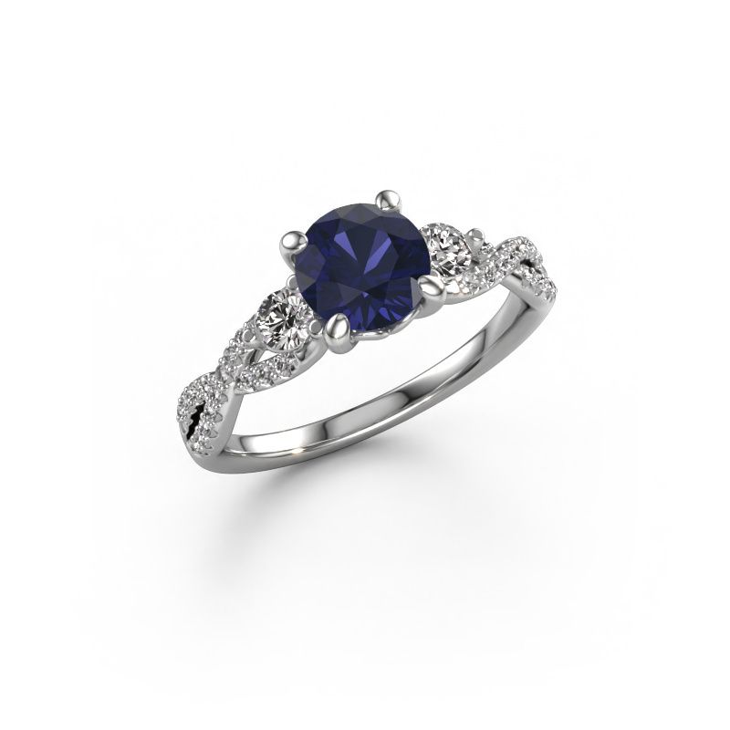 Bague de fiançailles Marilou RND 950 platine saphir 6.5 mm