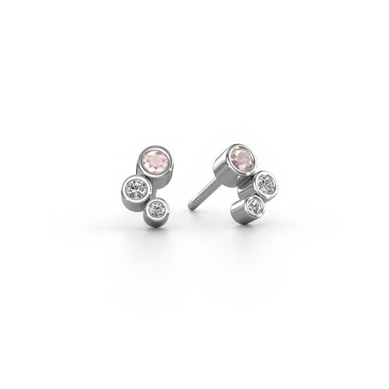 Ohrsteckers Marlys 585 Weißgold Morganit Champagner 2.5 mm