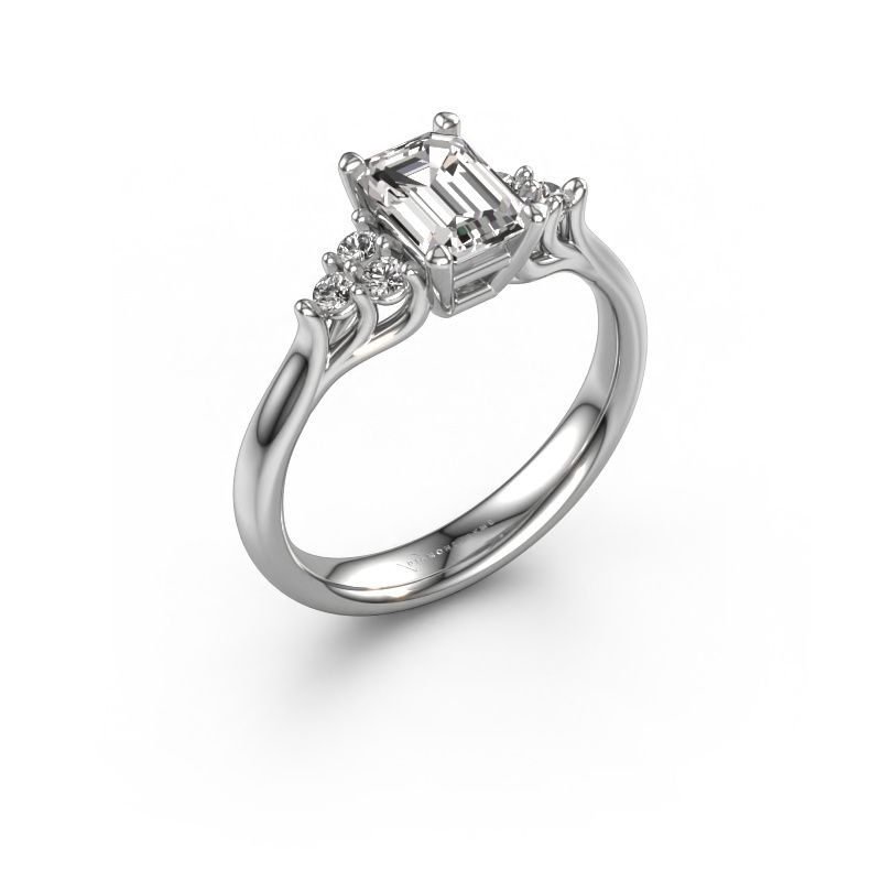 Engagement ring Monika EME 950 platinum zirconia 7x5 mm