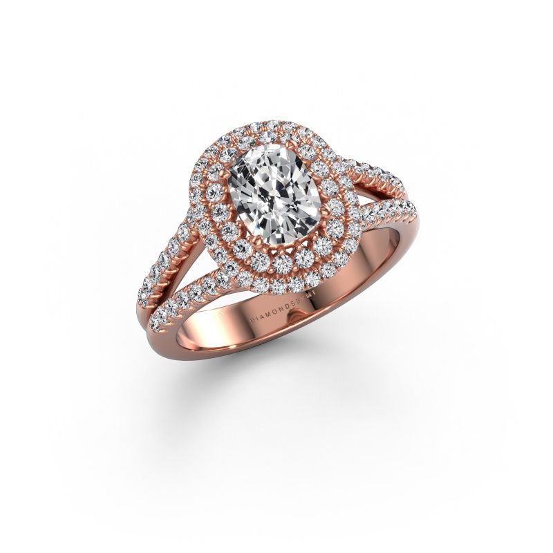 Engagement ring Elvie CSH 585 rose gold lab grown diamond 1.495 crt
