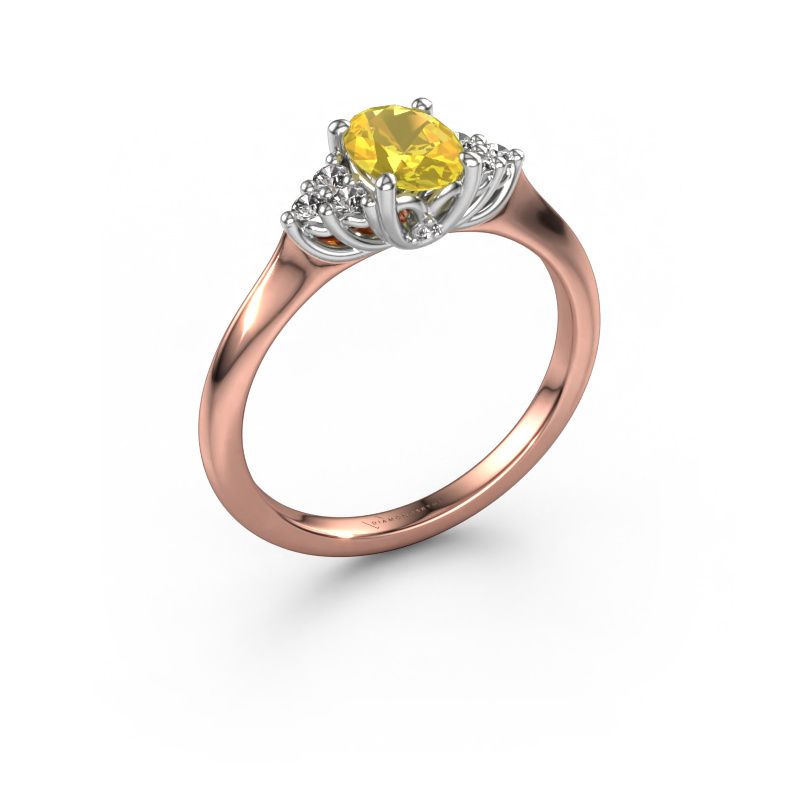 Verlobungsring Felipa OVL 585 Roségold Gelb Saphir 7x5 mm