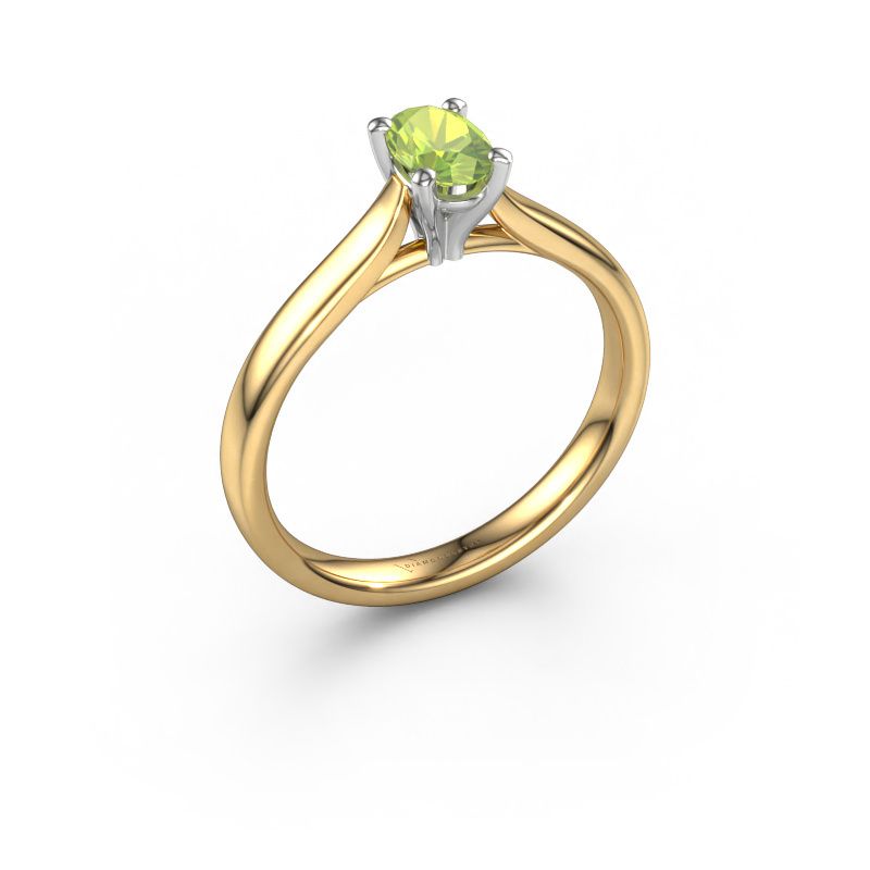 Engagement ring Mignon OVL 1 585 gold peridot 8x6 mm