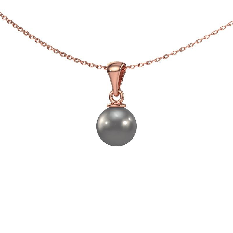 Anhänger Blanche 585 Roségold Grau Perl 6 mm