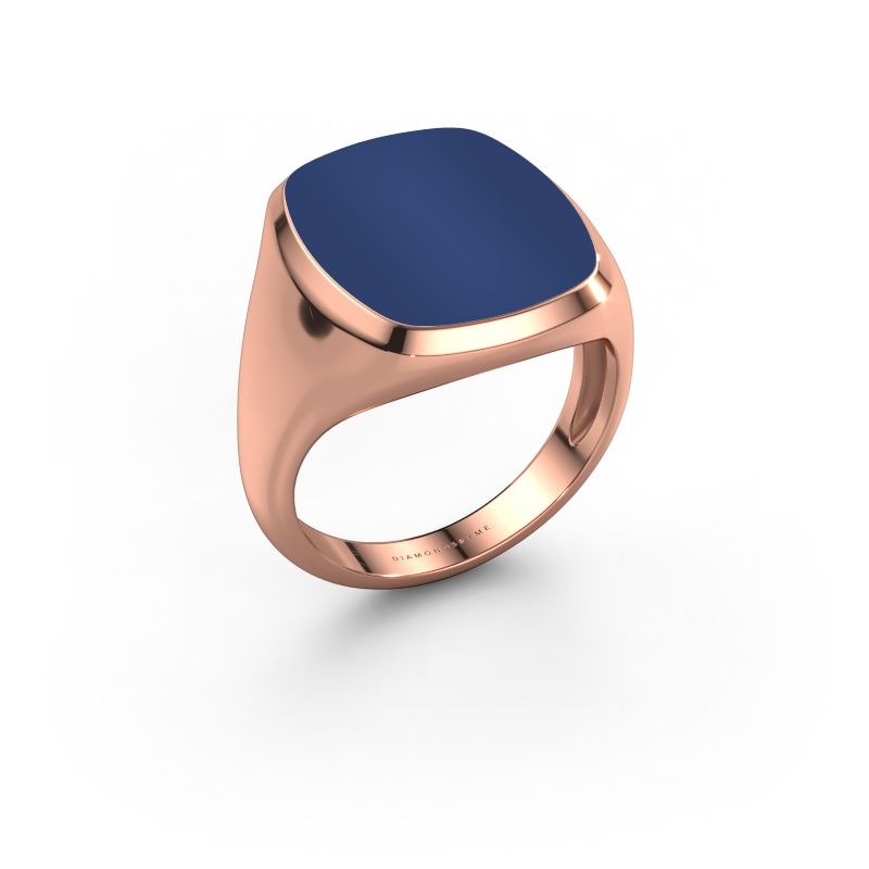 Chevalière Benjamin 4 Light 585 or rose lapis lazuli 17x14 mm