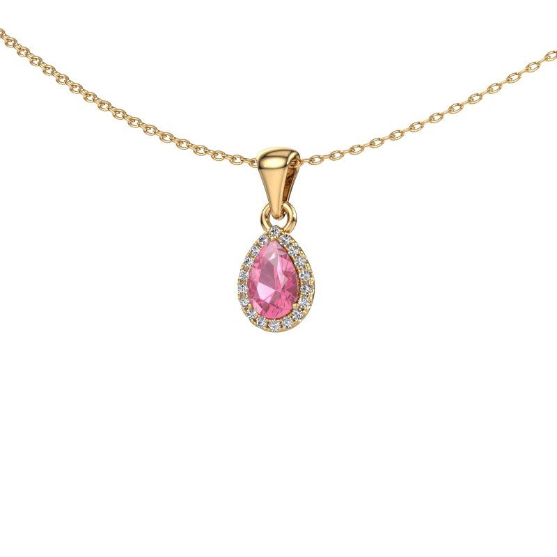 Pendant Seline per 585 gold pink sapphire 6x4 mm
