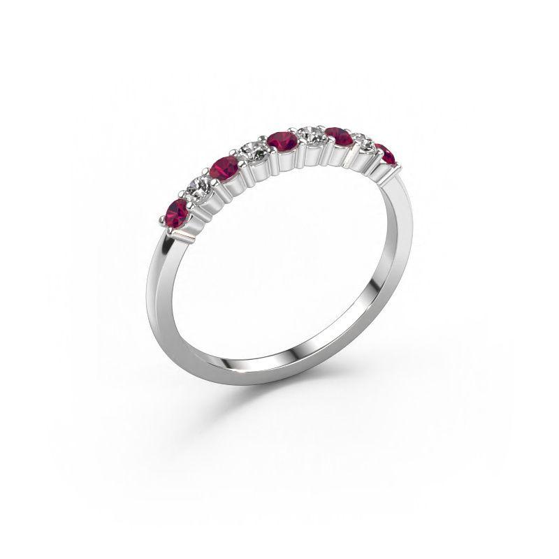 Ring Yasmin 9 585 white gold rhodolite 2.4 mm