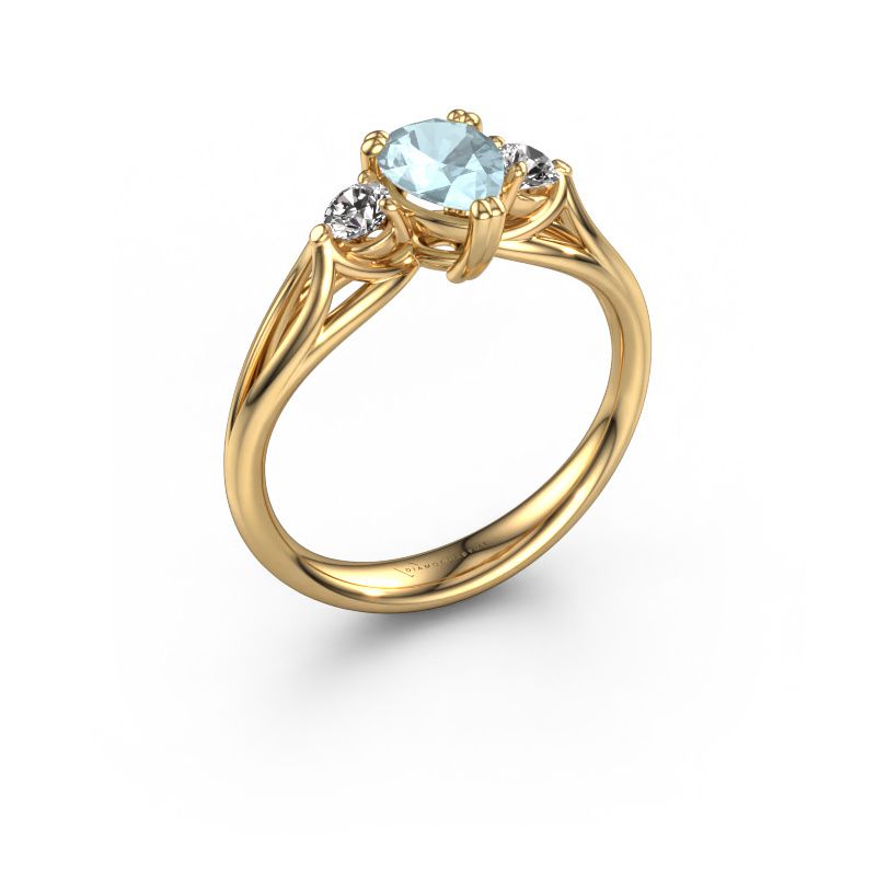 Engagement ring Amie per 585 gold aquamarine 7x5 mm
