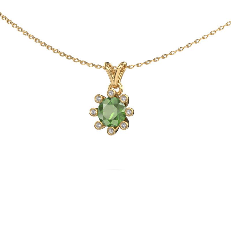 Anhänger Carola 3 585 Gold Turmalin grün 6 mm