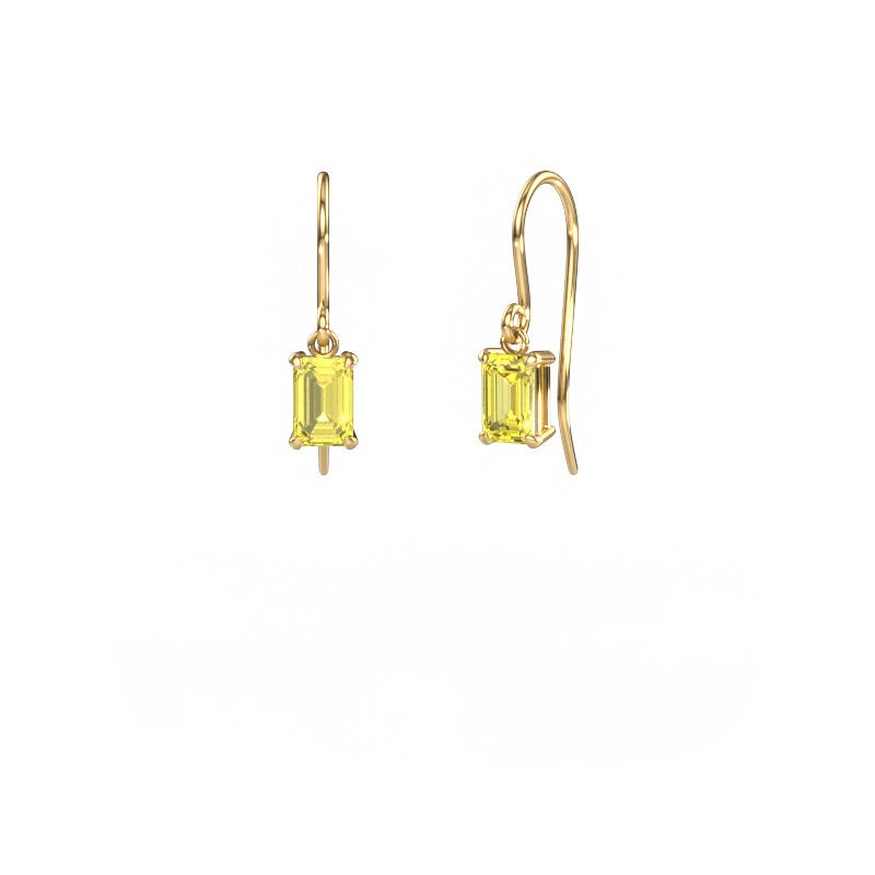 Drop earrings Laurie EME 1 585 gold yellow lab grown diamond 7x5 mm