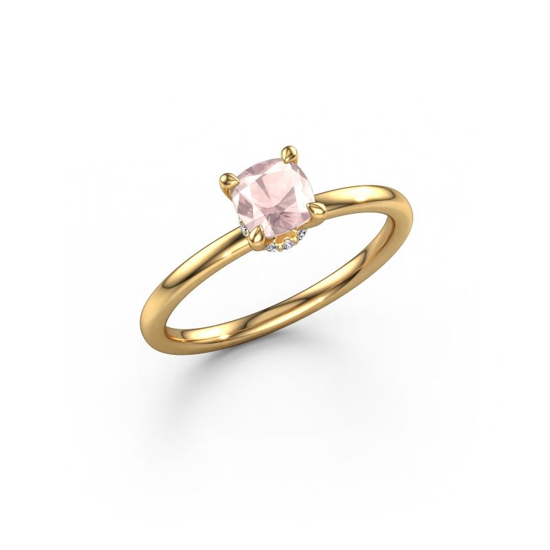 Engagement ring Crystal CUS 3 585 gold morganite champagne 5 mm