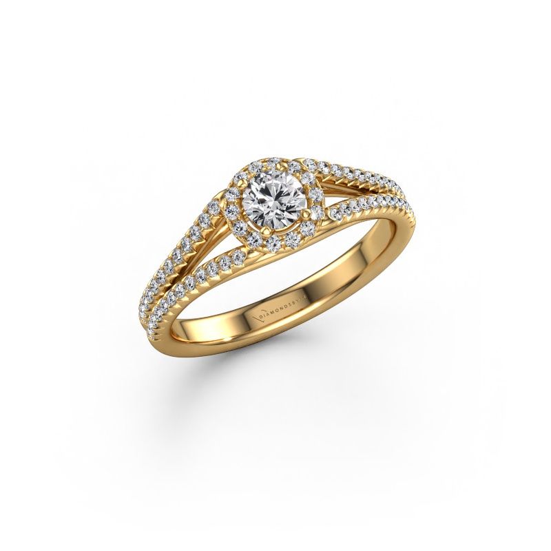 Engagement ring Verla rnd 2 585 gold lab grown diamond 0.584 crt