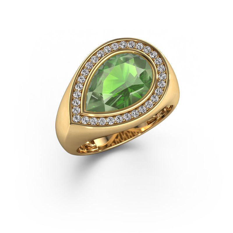 Ring Latashia 585 Gold Turmalin grün 12x8 mm