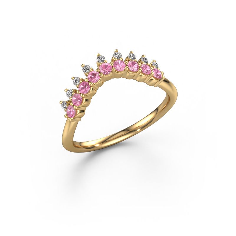 Stackable ring Vivian B 585 gold pink sapphire 2 mm