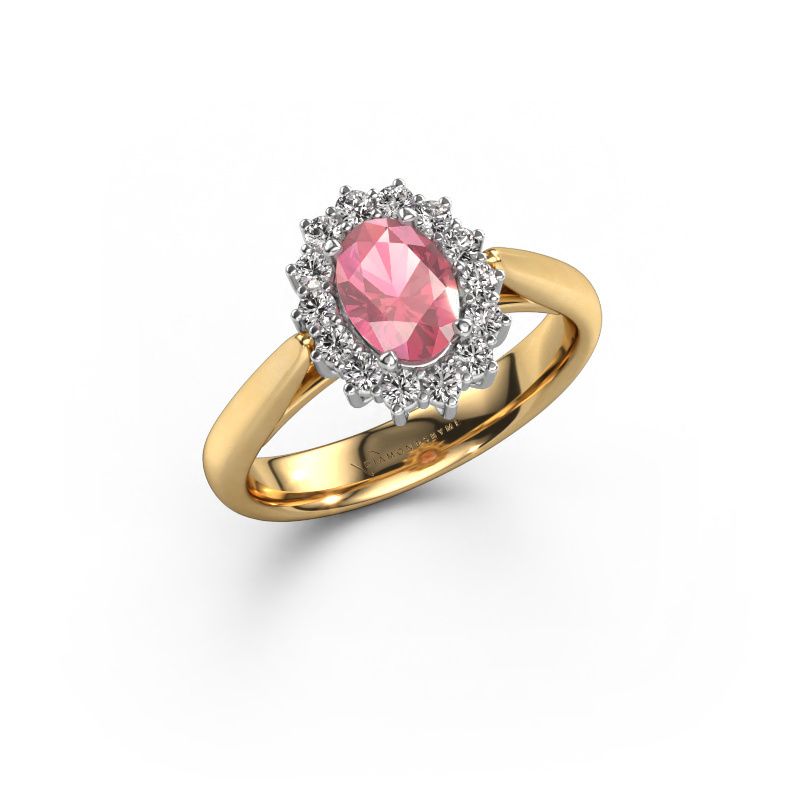 Engagement ring Margien 1 585 gold tourmaline pink 7x5 mm