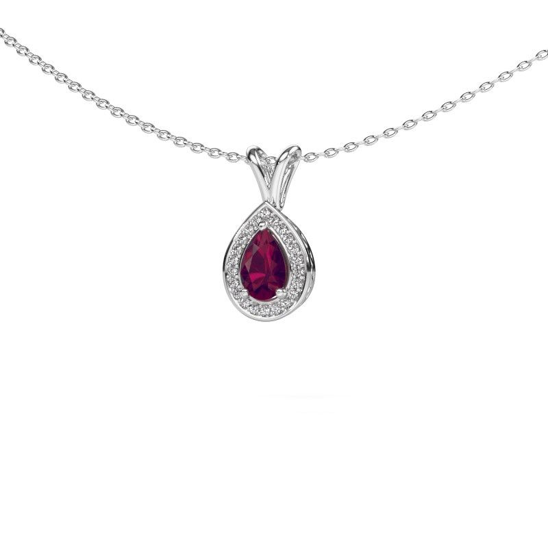 Pendentif Barbar 950 platine rhodolite 6x4 mm