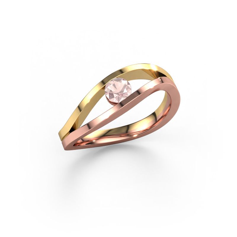 Ring Sigrid 1 585 rose gold morganite champagne 4 mm