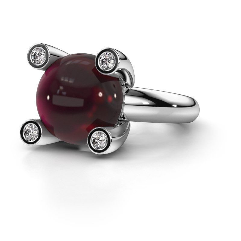 Afbeelding van Ring Janice RND<br/>950 platina<br/>Granaat 12 mm