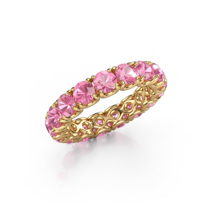 Ring Estee 4.0 585 goud roze saffier 4 mm