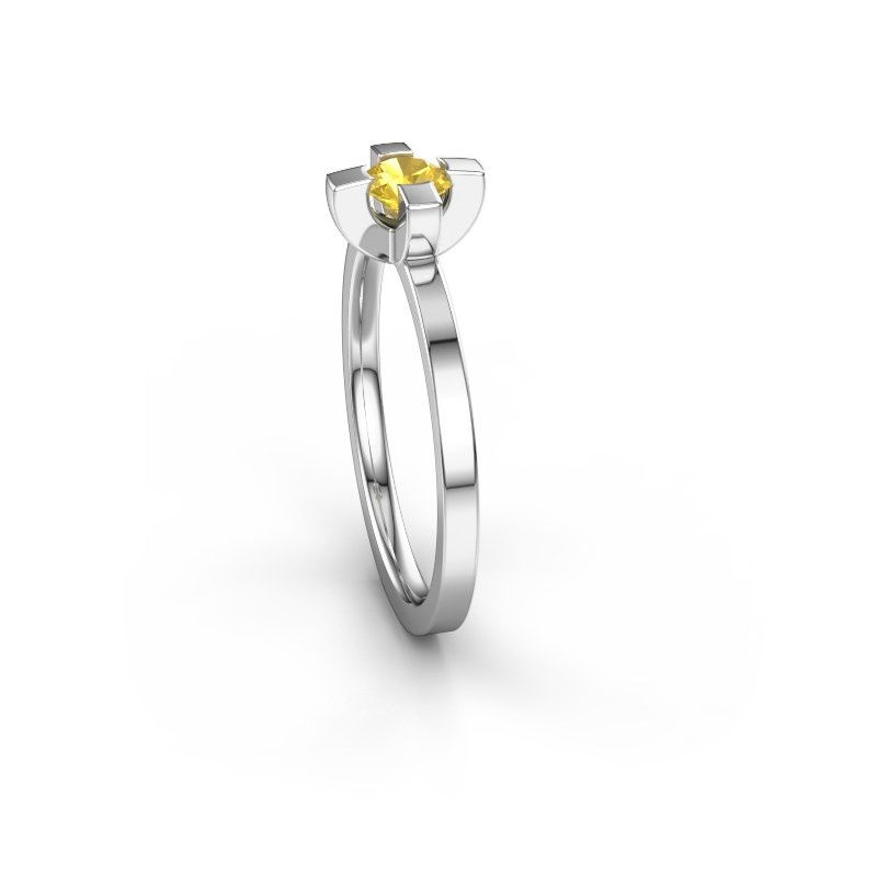Afbeelding van Ring Therese<br/>950 platina<br/>Gele saffier 4.2 mm
