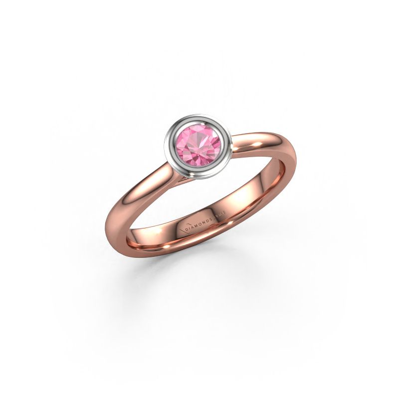 Verlobungsring Kaylee 585 Roségold Pink Saphir 4 mm