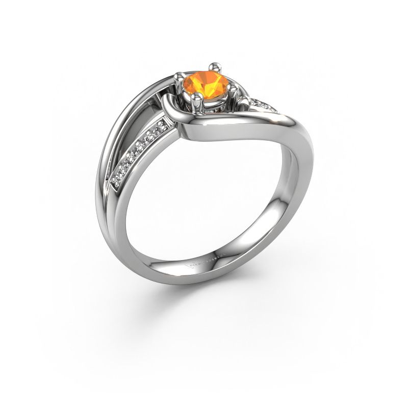 Bague Aylin 585 or blanc citrine 4 mm