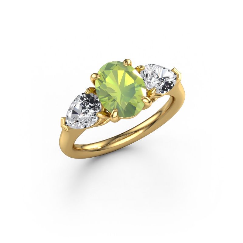 Engagement ring Carma OVL 585 gold peridot 9x7 mm