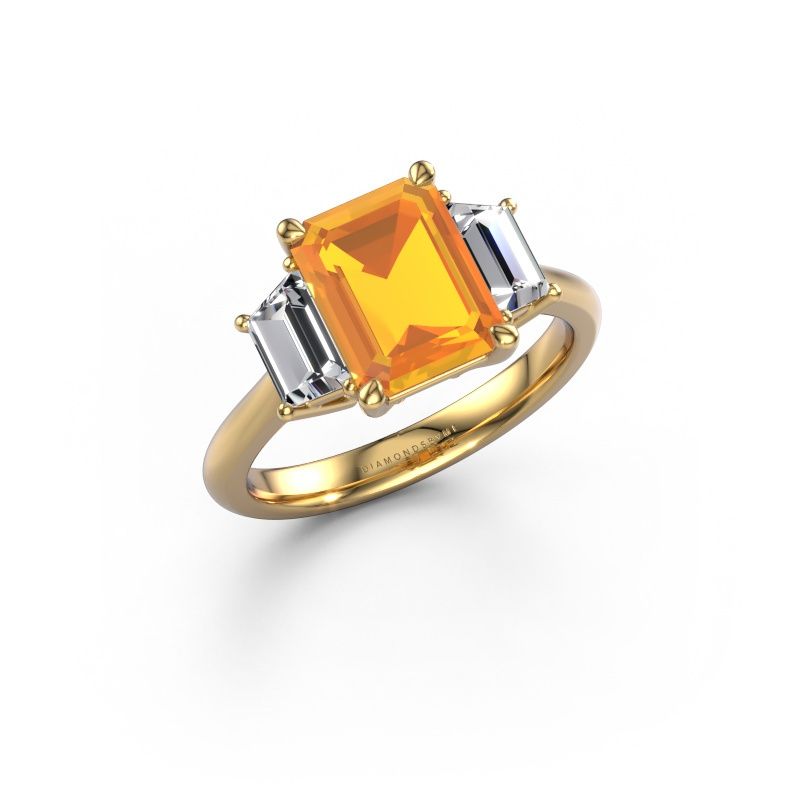 Engagement ring Maggie EME 585 gold citrin 9x7 mm